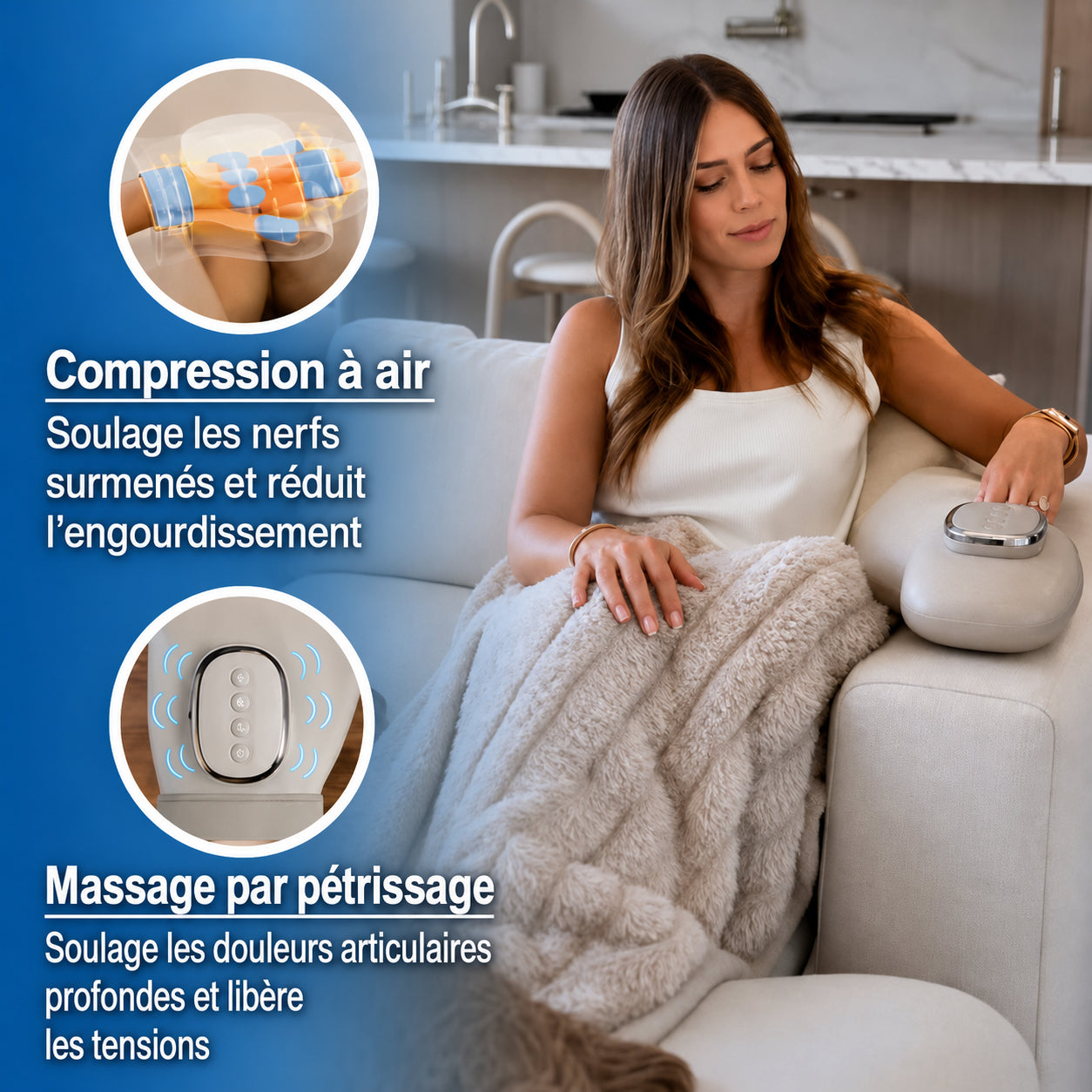 3-en-1 Smart Hand Massager™ – Soulage les engourdissements, les raideurs et les douleurs des mains