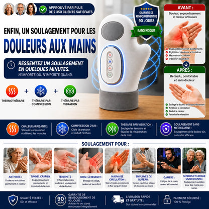 3-en-1 Smart Hand Massager™ – Soulage les engourdissements, les raideurs et les douleurs des mains